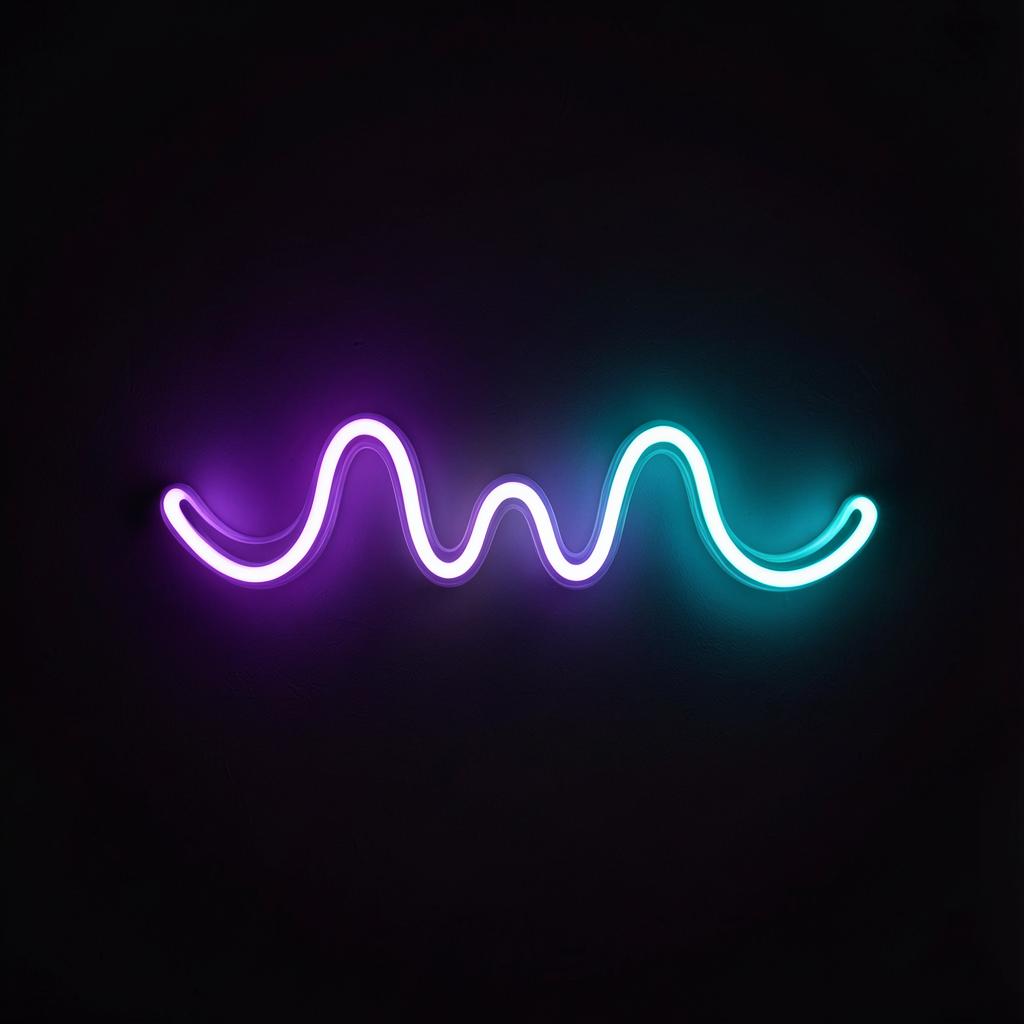 NOVA Neon Wave in Violet cyan — Sculpted neon, no buzz