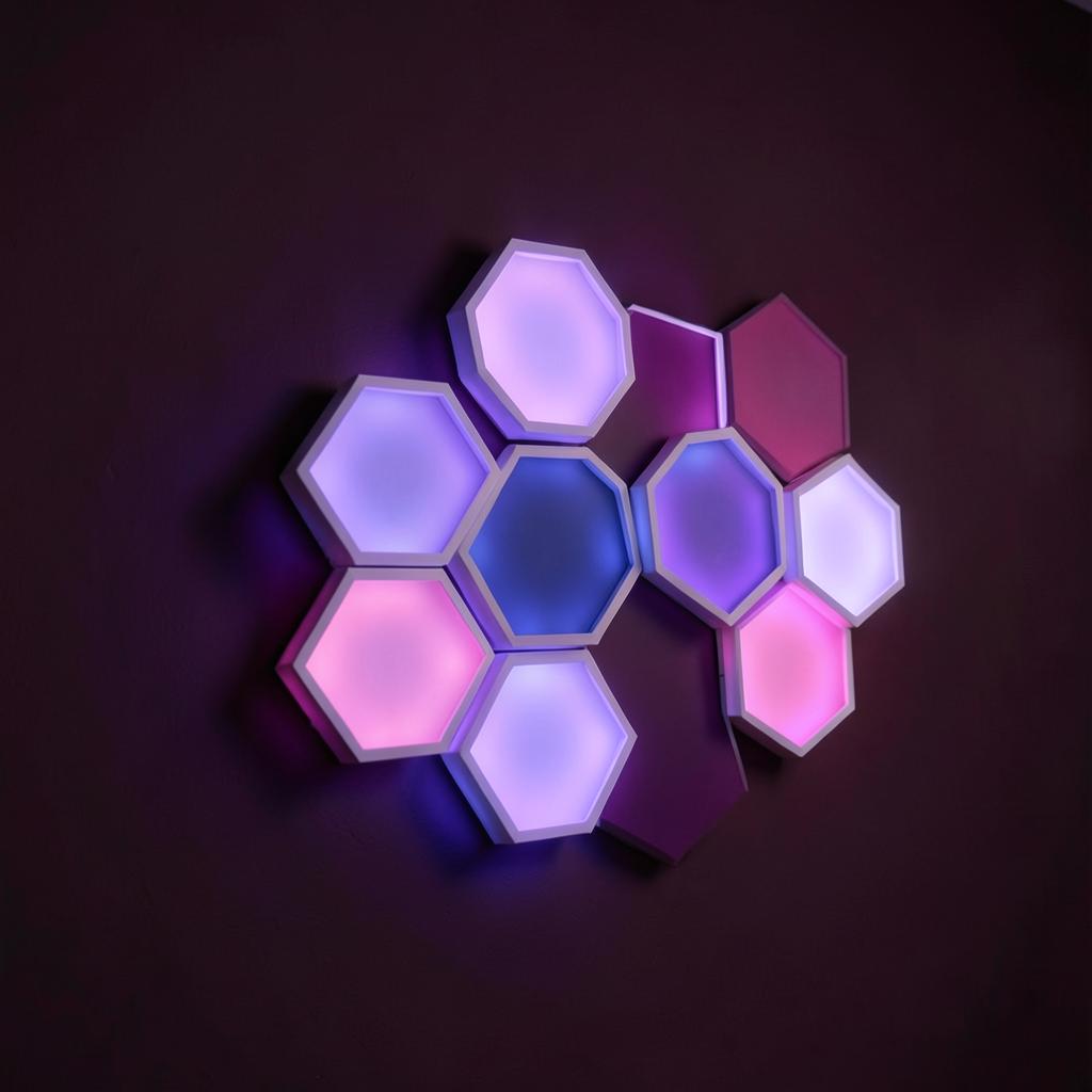 NOVA RGB Wall Panels in Full spectrum — Modular light you compose